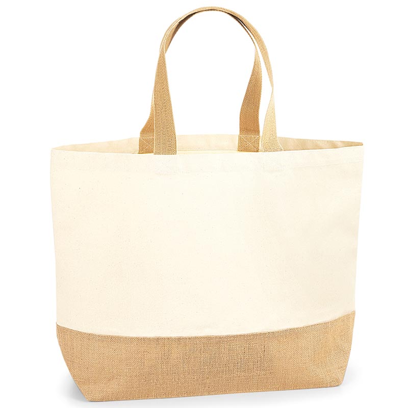 Jute base canvas tote XL - Natural One Size